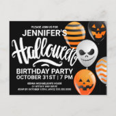 Happy Halloween Birthday | partijuitnodiging Briefkaart (Voorkant)