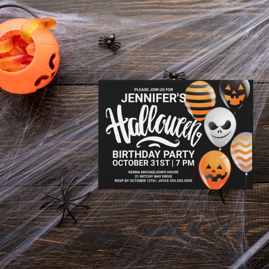 Happy Halloween Birthday | partijuitnodiging Briefkaart