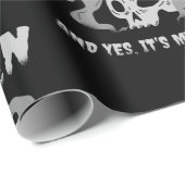 happy halloween birthday skull goth cadeaupapier (Rol Hoek)