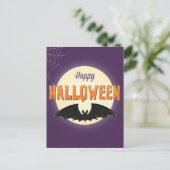 Happy Halloween Black Bat Briefkaart (Staand voorkant)