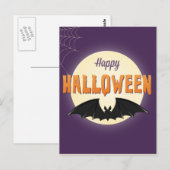 Happy Halloween Black Bat Briefkaart (Voorkant / Achterkant)