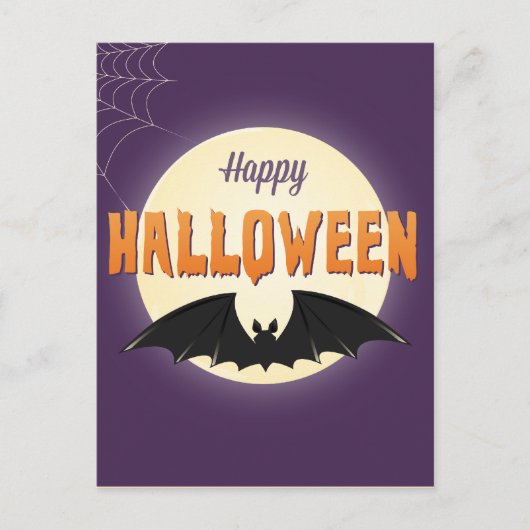 Happy Halloween Black Bat Briefkaart (Voorkant)