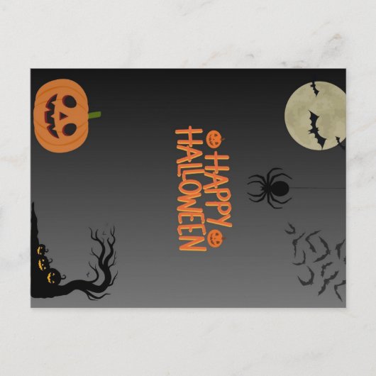 Happy Halloween Black Briefkaart (Voorkant)