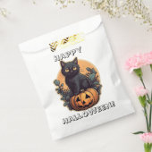 Happy Halloween Black Cat Bedankzakje (Gezegeld)