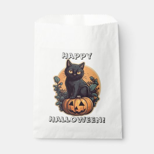 Happy Halloween Black Cat Bedankzakje (Voorkant)