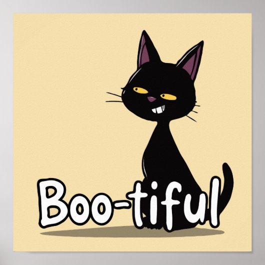 Happy Halloween Black Cat Boo-tiful Poster (Voorkant)