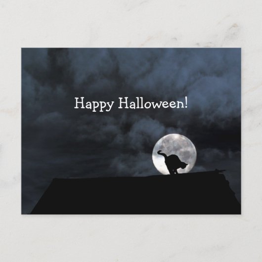 Happy Halloween Black Cat Briefkaart (Voorkant)
