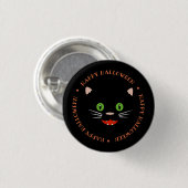 Happy Halloween Black Cat Button (Voorkant /achterkant)