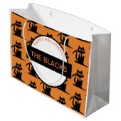 HAPPY HALLOWEEN BLACK CAT Cadeautas (Achterkant Gekanteld)