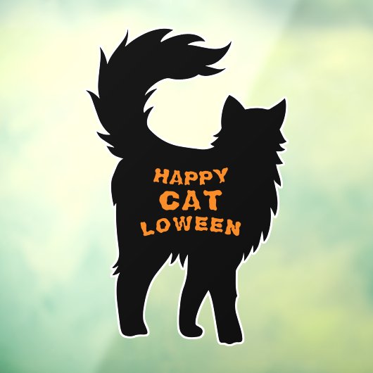 Happy Halloween Black Cat Catloween Raamsticker (Vel 3)