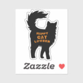 Happy Halloween Black Cat Catloween Tiny Vinyl Sticker (Vel)