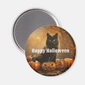 Happy Halloween Black Cat Collectie Magneet (Voorkant / Achterkant)