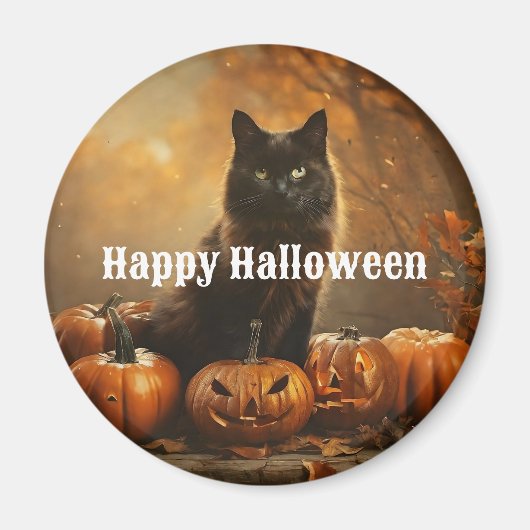 Happy Halloween Black Cat Collectie Magneet (Voorkant)