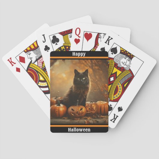 Happy Halloween Black Cat Collectie Pokerkaarten (Achterkant)
