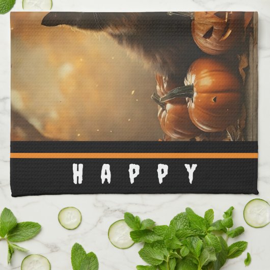 Happy Halloween Black Cat Collectie Theedoek (Gevouwen)