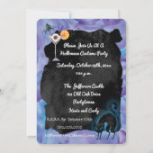 Happy Halloween Black Cat Costume Cocktail Party Kaart (Achterkant)