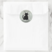 Happy Halloween Black Cat en Full Moon Ronde Sticker (Tas)