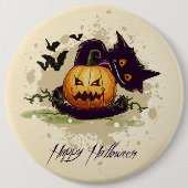 Happy Halloween Black Cat en Jack Button (Voorkant)