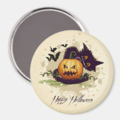 Happy Halloween Black Cat en Jack Magneet (Voorkant / Achterkant)