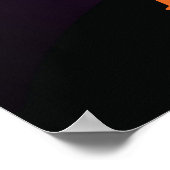 Happy Halloween Black Cat en Moon Poster (Hoek)