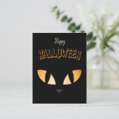 Happy Halloween Black Cat Eyes Briefkaart (Staand voorkant)