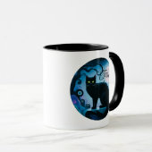 Happy Halloween Black Cat Full Moon Halloween Mok (Voorkant rechts)