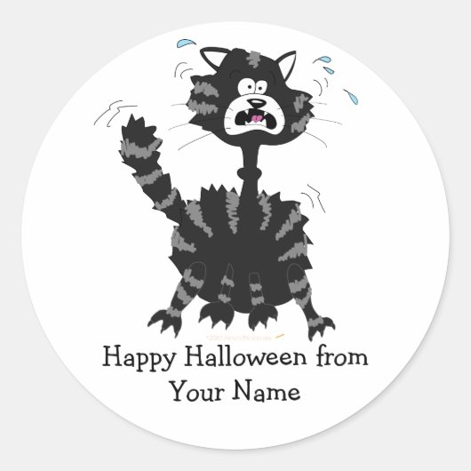 Happy Halloween Black Cat Funny Custom Stickers (Voorkant)