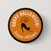 Happy Halloween Black Cat ID686 Ronde Button 5,7 Cm (Voorkant)