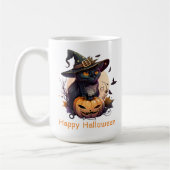 Happy Halloween Black Cat Jack-o-Lantern Koffiemok (Links)