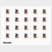 Happy Halloween Black Cat Jack-o-Lantern Ronde Sticker (Vel)