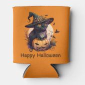 Happy Halloween Black Cat Jack-o-Lantern Sinaasapp Blikjeskoeler (Voorkant)