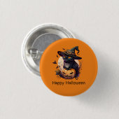 Happy Halloween Black Cat Jack-o-Lantern Sinaasapp Ronde Button 3,2 Cm (Voorkant /achterkant)