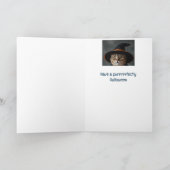 Happy Halloween Black Cat Kaart (Binnen)