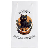 Happy Halloween Black Cat Klein Cadeauzakje (Voorkant)