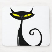 Happy Halloween Black Cat Mousepad Muismat (Voorkant)