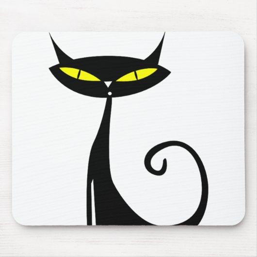 Happy Halloween Black Cat Mousepad Muismat (Voorkant)