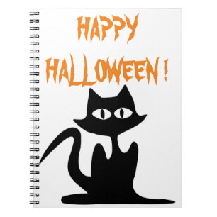 "HAPPY HALLOWEEN" BLACK CAT NOTITIEBOEK
