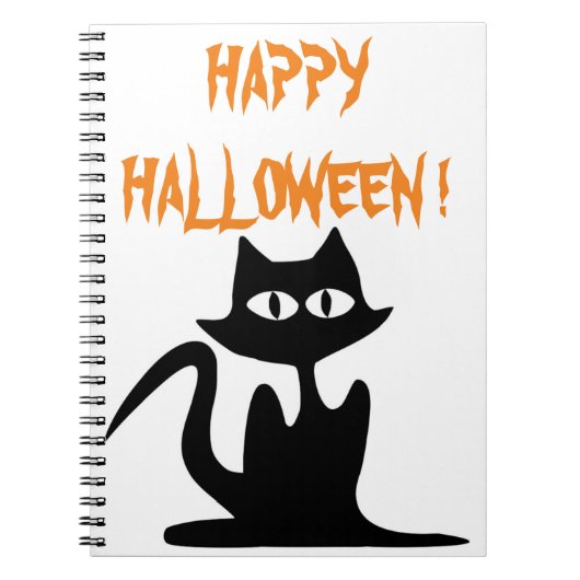 "HAPPY HALLOWEEN" BLACK CAT NOTITIEBOEK (Voorkant)