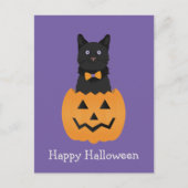 Happy Halloween Black Cat Pumpkin Briefkaart (Voorkant)