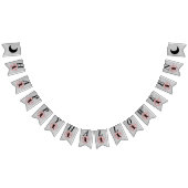 Happy Halloween Black Cat Red Pentagram Grey Vlaggetjes (Alle)