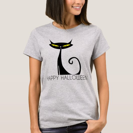 Happy Halloween Black Cat Shirt (Voorkant)