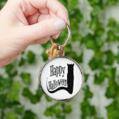 "HAPPY HALLOWEEN" BLACK CAT SLEUTELHANGER (Hand)