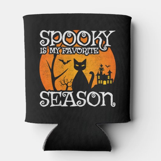 Happy Halloween Black Cat Spooky Seizoen Grappige  Blikjeskoeler (Achterkant)