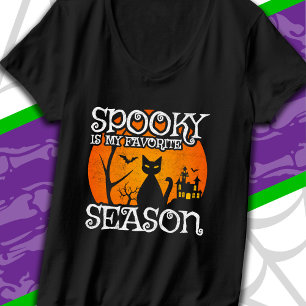 Happy Halloween Black Cat Spooky Seizoen Grappige  T-shirt