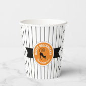 Happy Halloween Black Cat & Stripes ID686 Papieren Bekers (Achterkant)