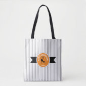 Happy Halloween Black Cat & Stripes ID686 Tote Bag (Voorkant)