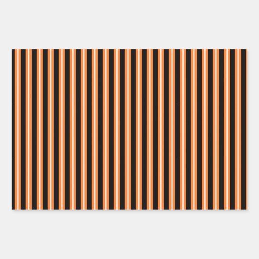 Happy Halloween Black Cat Stripes Polkadots Inpakpapier Vel (Voorkant 2)