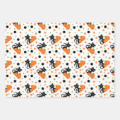 Happy Halloween Black Cat Stripes Polkadots Inpakpapier Vel (Voorkant)