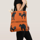 Happy Halloween Black Cats Canvas tas (Dichtbij)