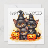 Happy Halloween Black Cats Kaart (Voorkant)